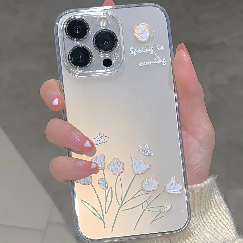 镜头全包气垫个性彩绘夏日清新花朵x/11/12/14promax苹果13手机壳