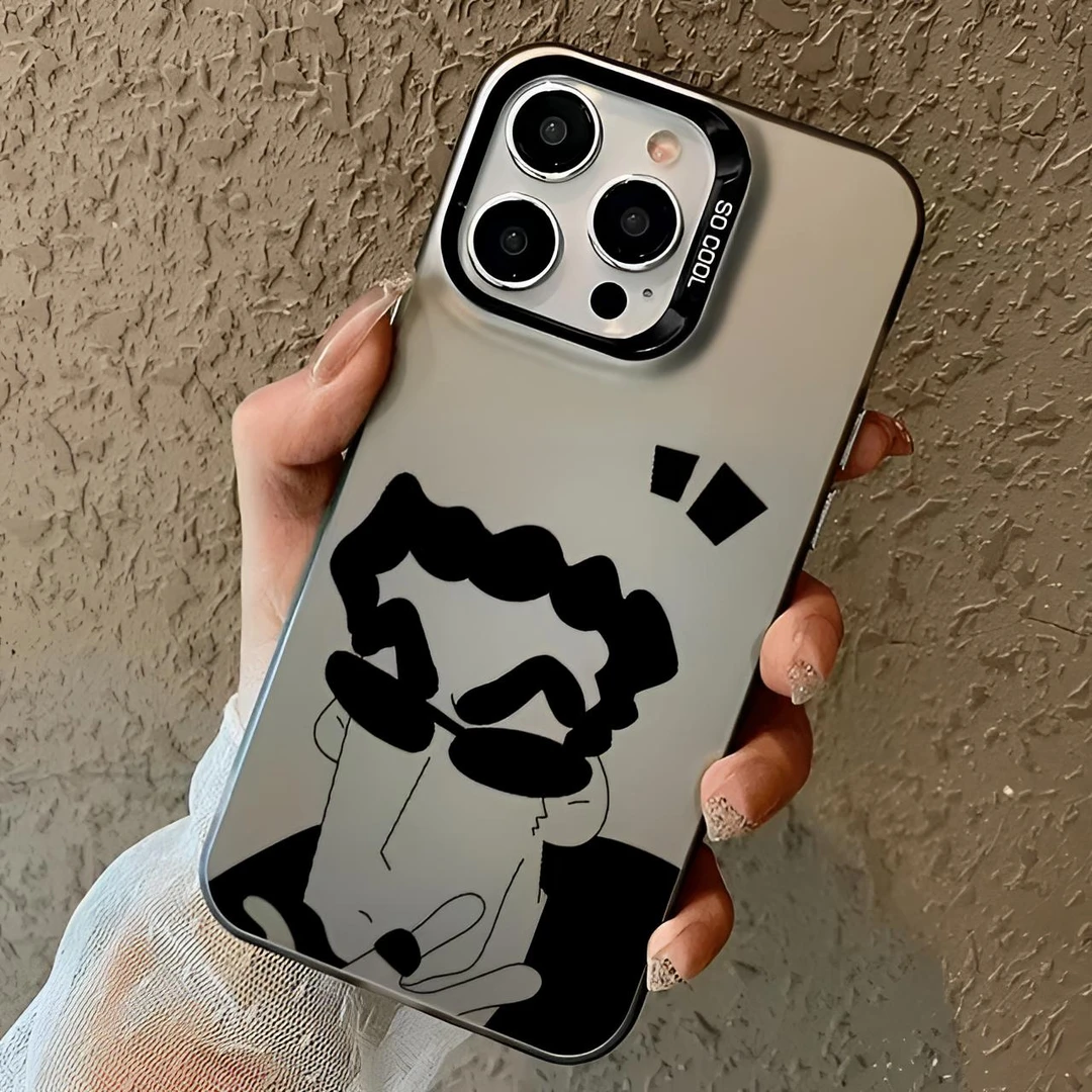 美伢广志适用苹果16/15promax手机壳彩银13新款plus高级感12情侣