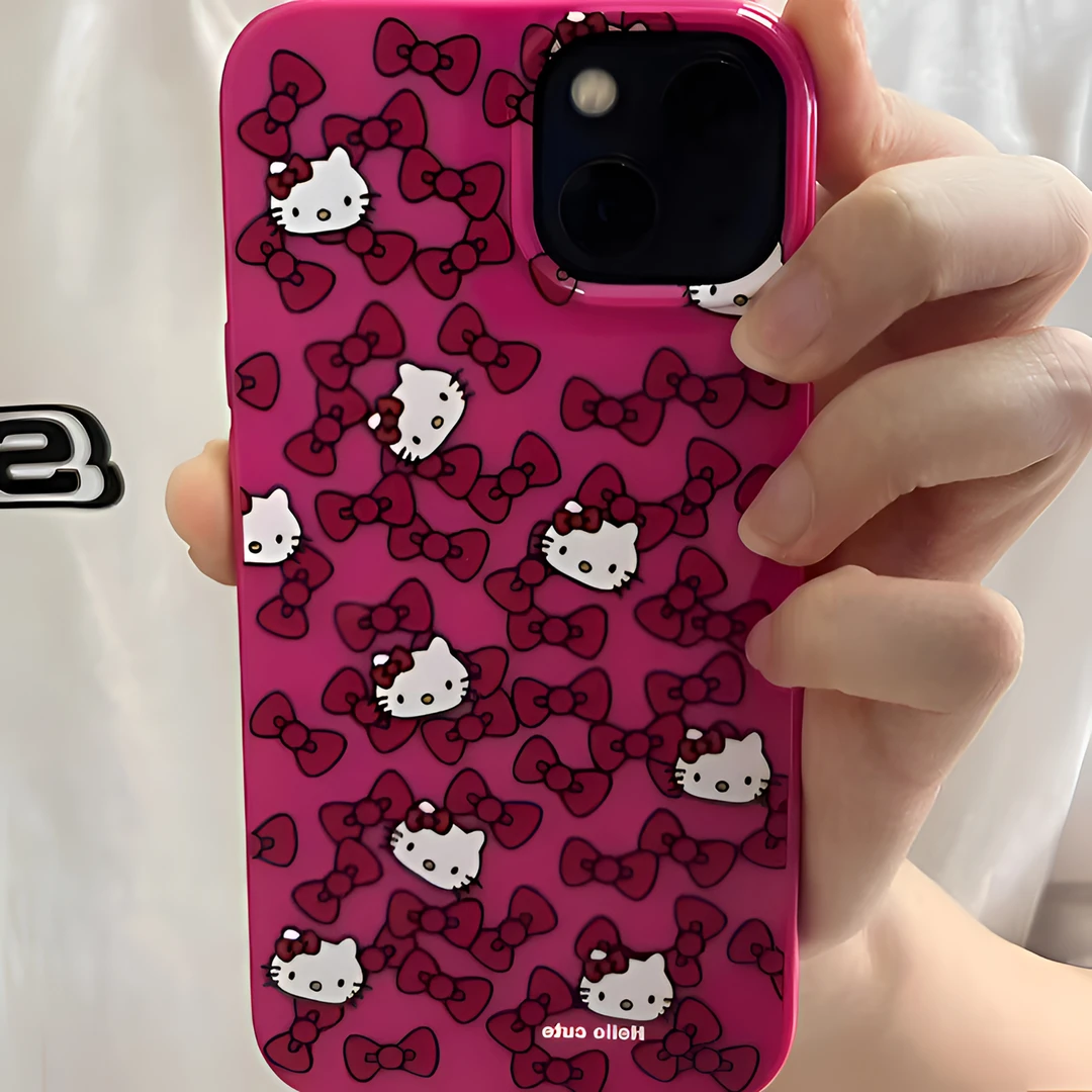 蝴蝶结猫咪iPhone11手机壳12苹果13promax果冻壳12防摔XSMAX亮面