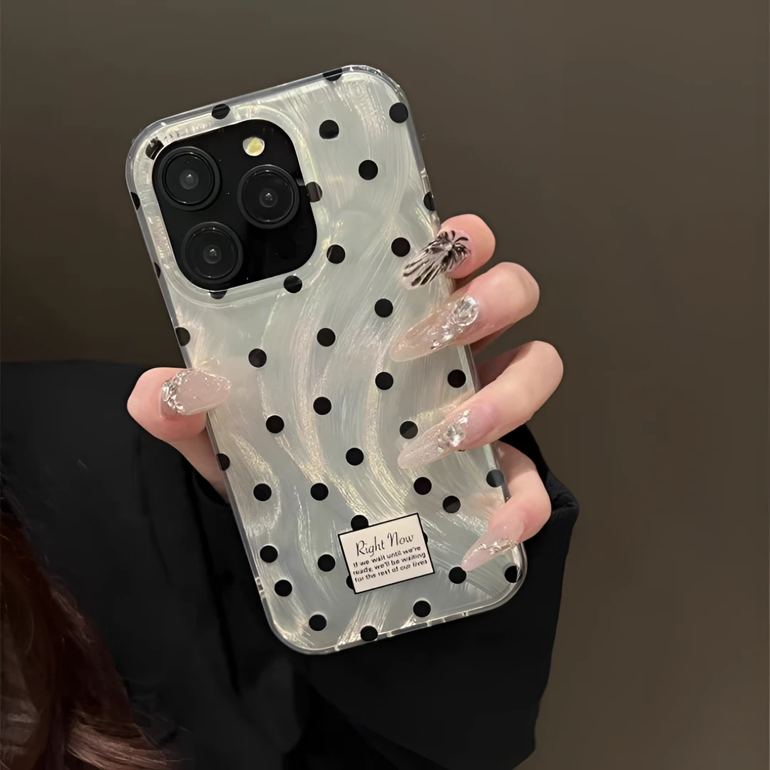 ins风羽纱波点手机壳15promax/女款14pro/苹果13/12/网红11/防摔