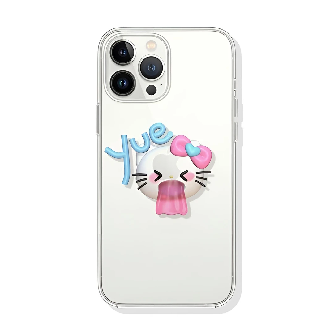 苹果14promax搞怪KT猫iPhone12/13/11手机壳透明xs/xr全包7/8plus