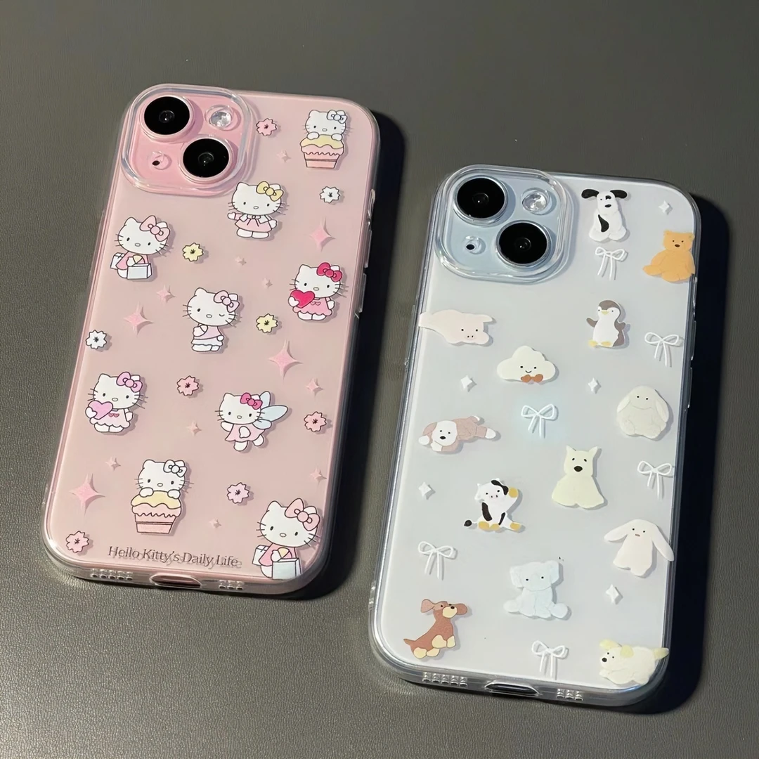 可爱蛋糕Kt猫苹果13/15pro透明11防摔14少女12pro软壳xs/xr/xsmax