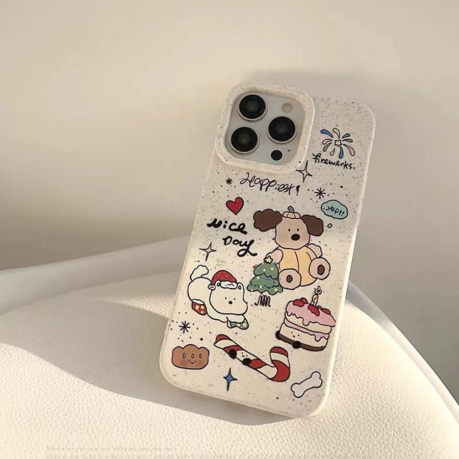 趣味圣诞节小狗苹果15手机壳iphone14pm软13/12pro小麦壳7/8软壳