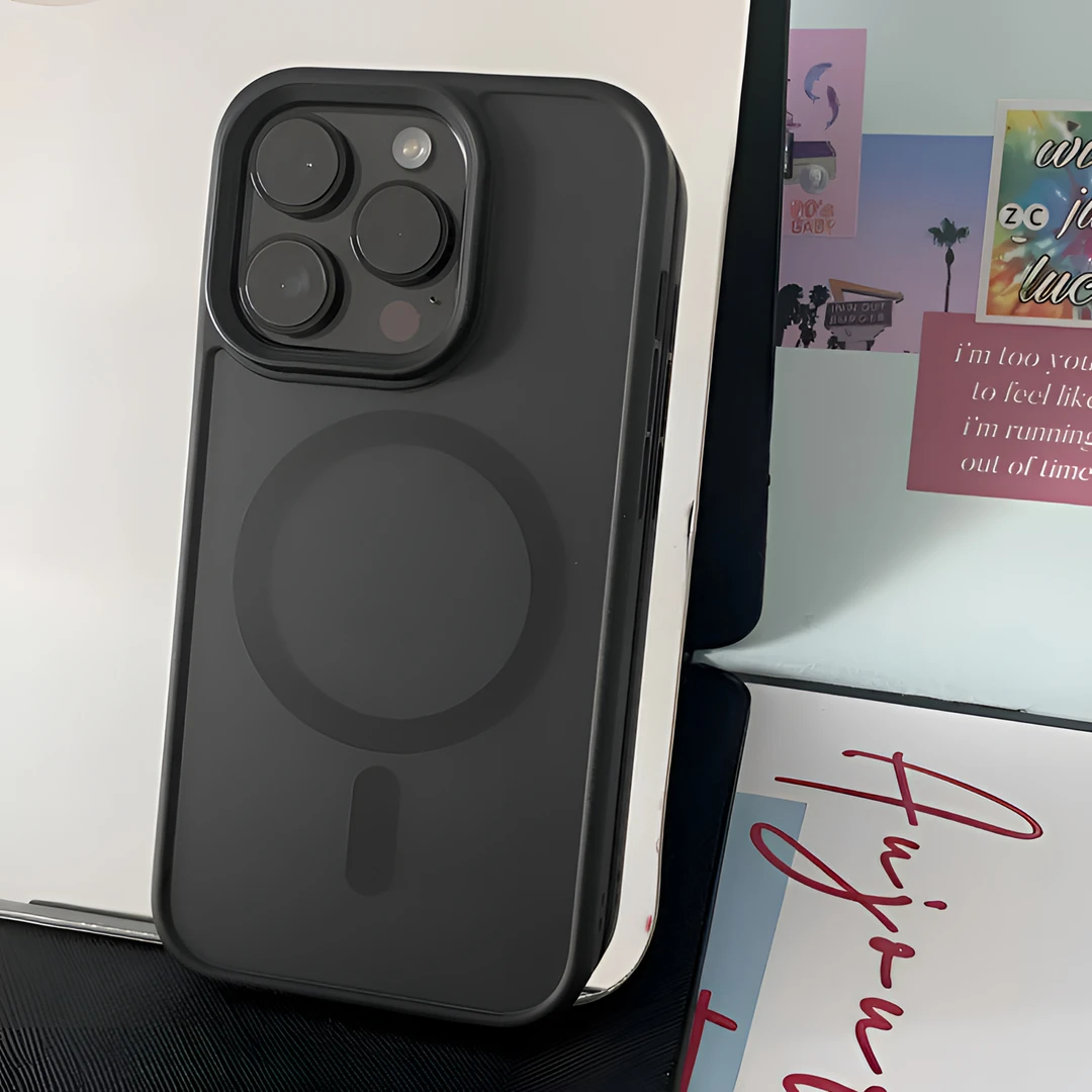 爆款磁吸黑边手机壳透明苹果14promax肤感磁吸iPhone13防摔12高级