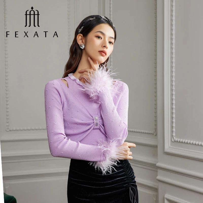 【白姐专属】FEXATA斐格思针织衫女长袖小心机上衣