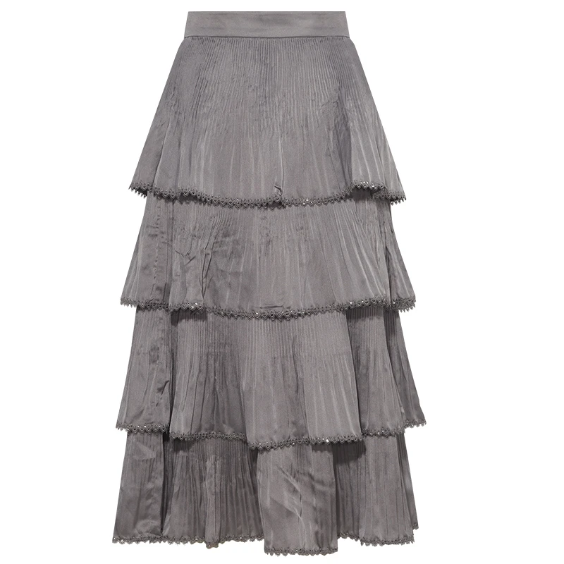 【媛媛女王严选】FEXATA斐格思半身裙时髦细褶蛋糕裙半裙