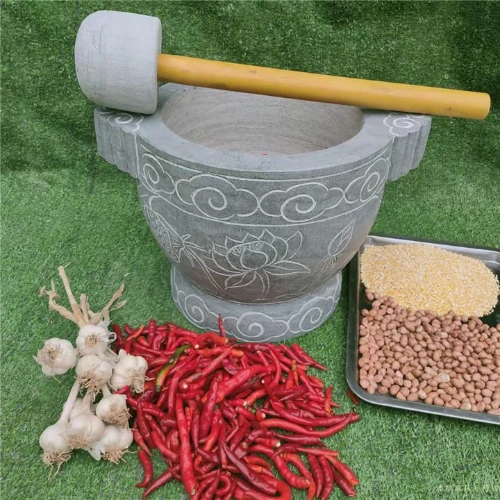 具天然青石臼打糍粑工具农村家用打年糕石兑窝辣椒缸商用大号石缸