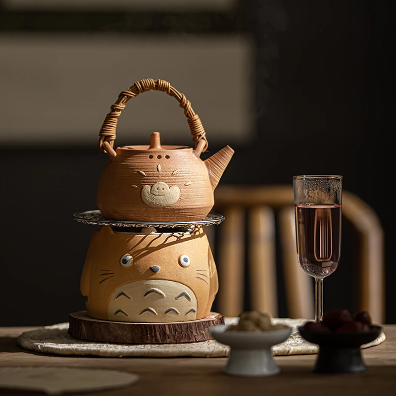 小龙猫 小柴犬 围炉煮茶炉 下午惬意时光