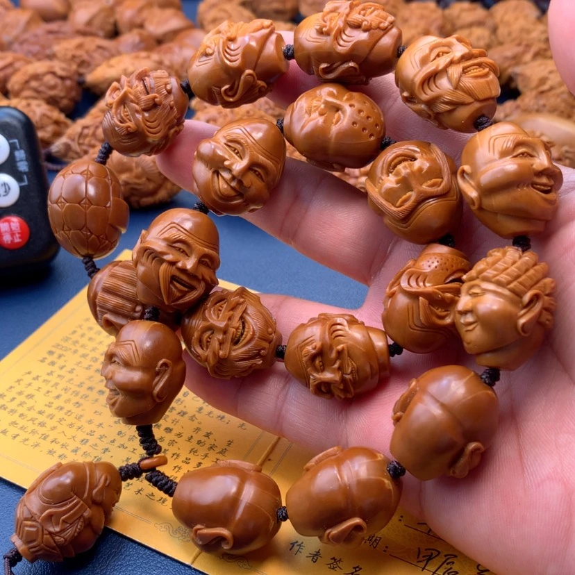 【闪购商品】橄榄核核雕虎十八罗汉