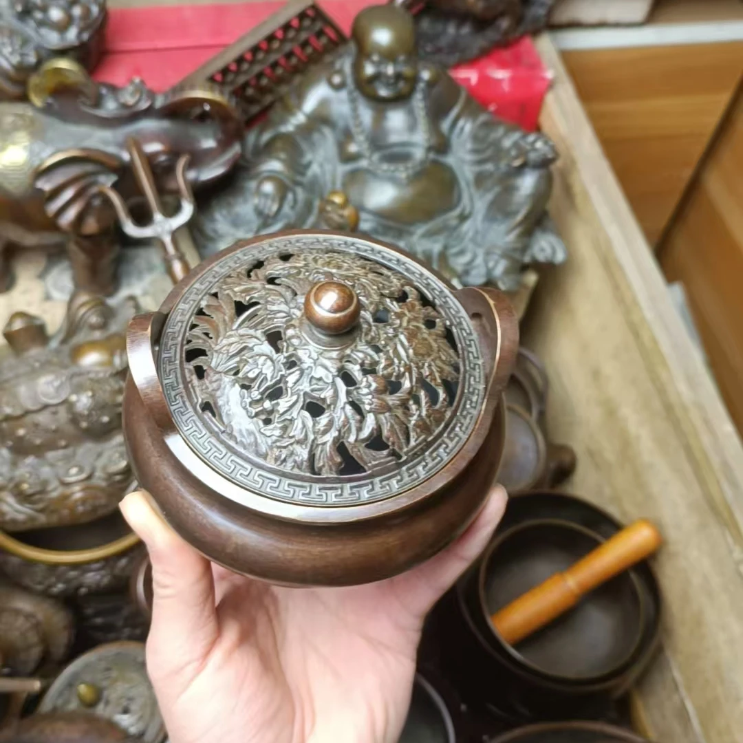 铜香熏炉家居摆件线香炉盘香炉茶桌小香炉