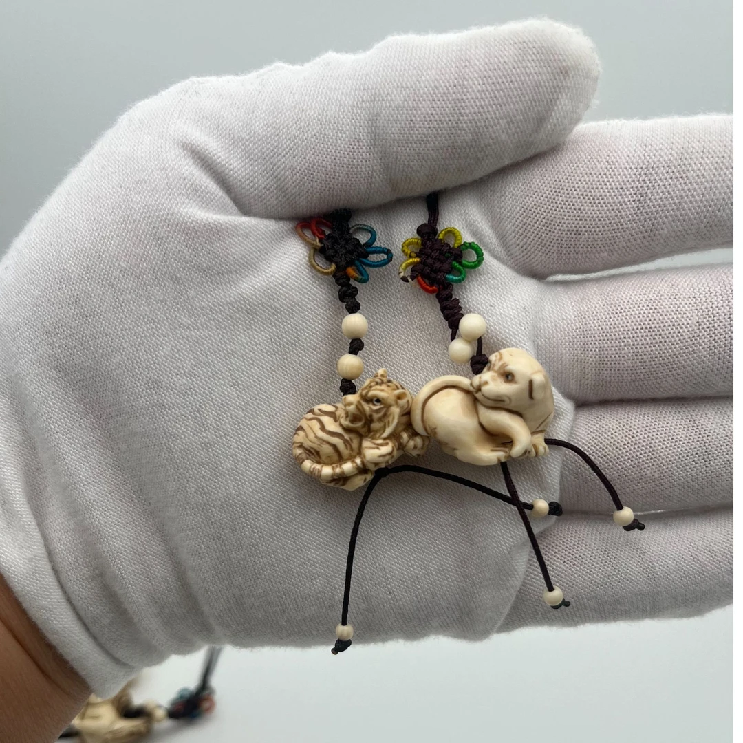 SYS3/回流港工'十二生肖'吊坠挂件 天然保真猛犸牙