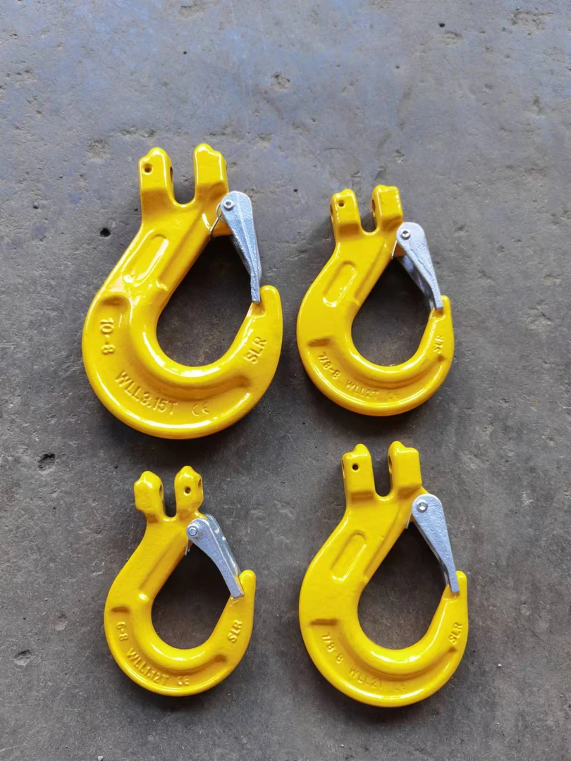 神力SLR 羊角滑钩带舌片防脱挂钩起重吊装钩子链子勾子钢板桩吊钩