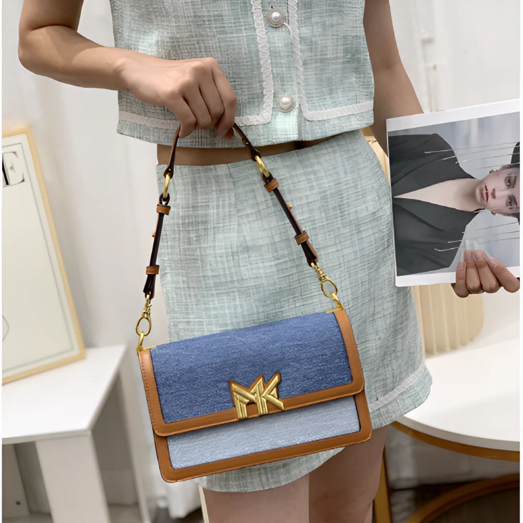 【YI CHEN】FES-9539-牛仔蓝-高定轻奢时尚百搭潮流女士包包