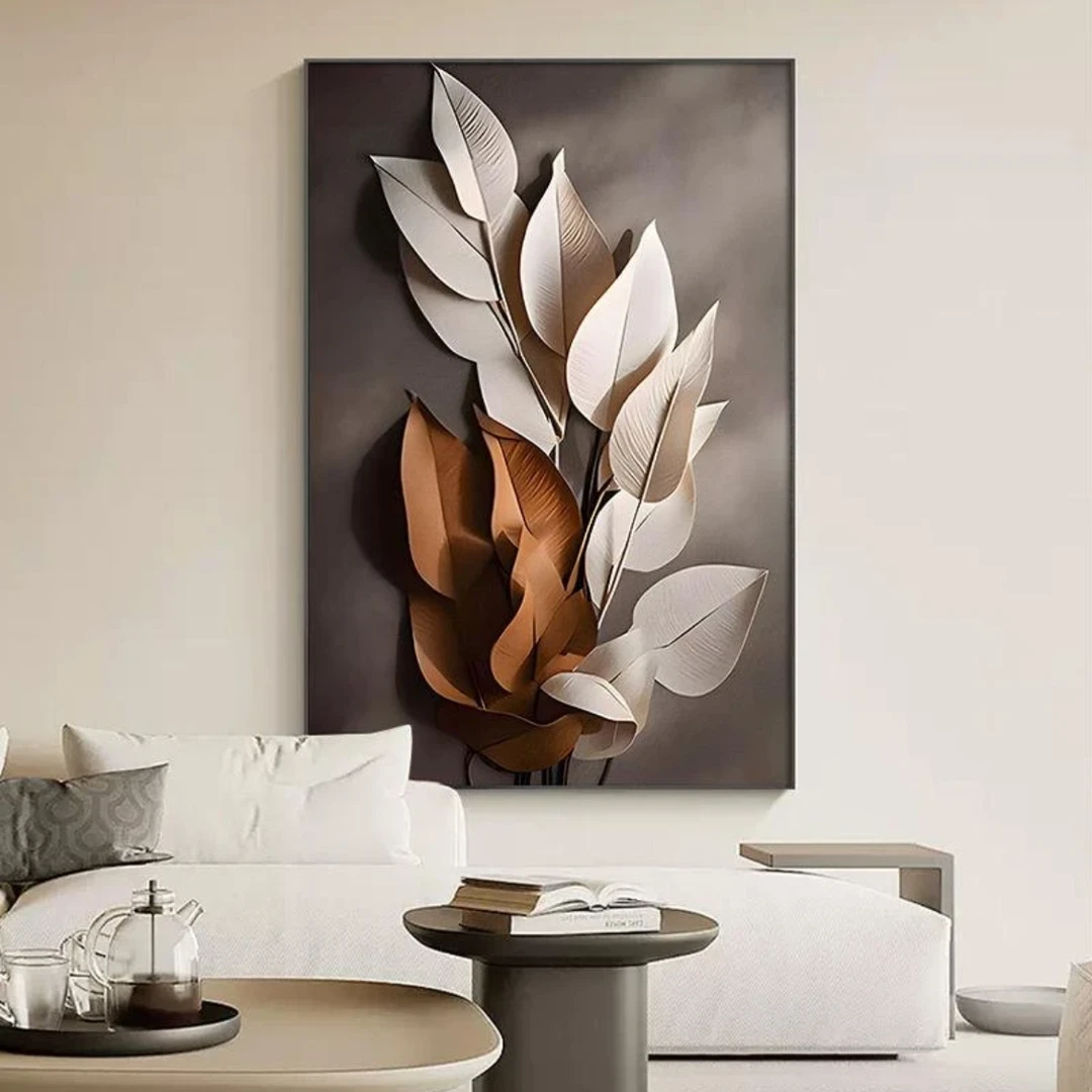 轻奢简约小清新奶油风客厅油画沙发背景墙玄关花卉装饰画