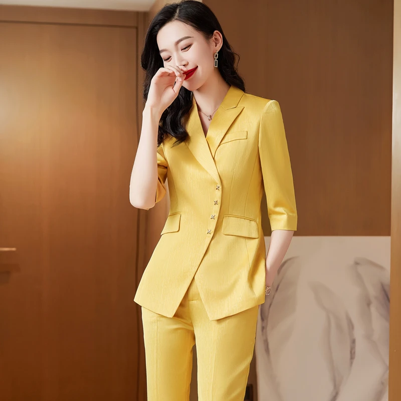 七分袖西装外套女夏薄款设计感小众高级职业正装气质休闲西服套装