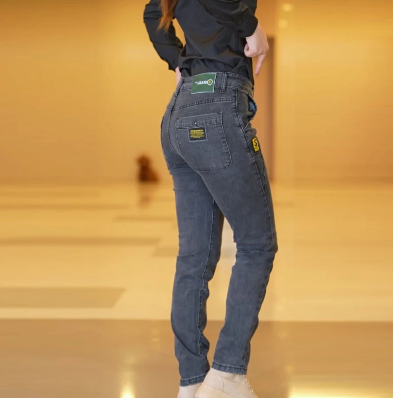 秋冬季新款直筒宽松弹力裤子休闲百搭显高显瘦时尚简约男士牛仔裤