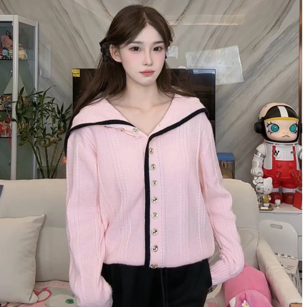 有米【粉色海洋】时髦甜妹可爱粉针织上衣
