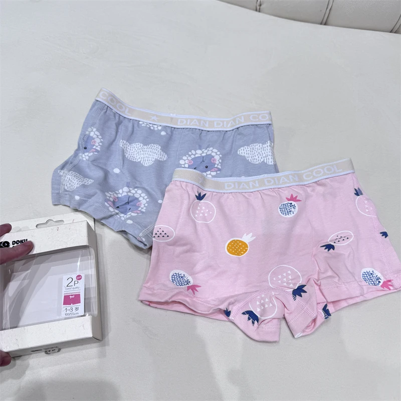 （2条装 款式颜色任发）826女童简约休闲平角内裤-1542