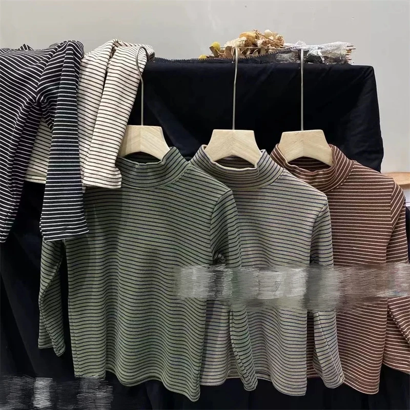 106儿童时尚休闲条纹长袖打底衫9006