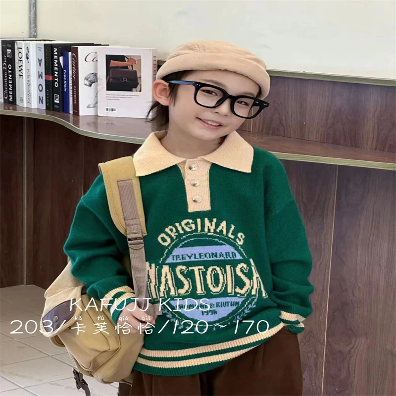 305儿童时尚休闲翻领POLO针织衫203