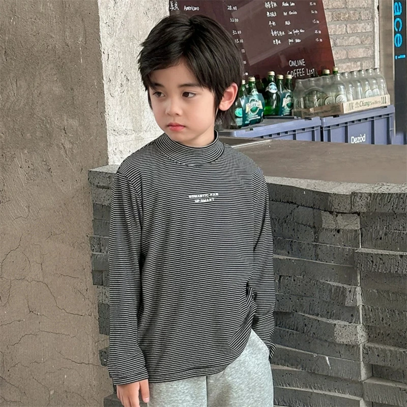 （以直播间实物为准）131儿童时尚休闲条纹长袖打底衫3347