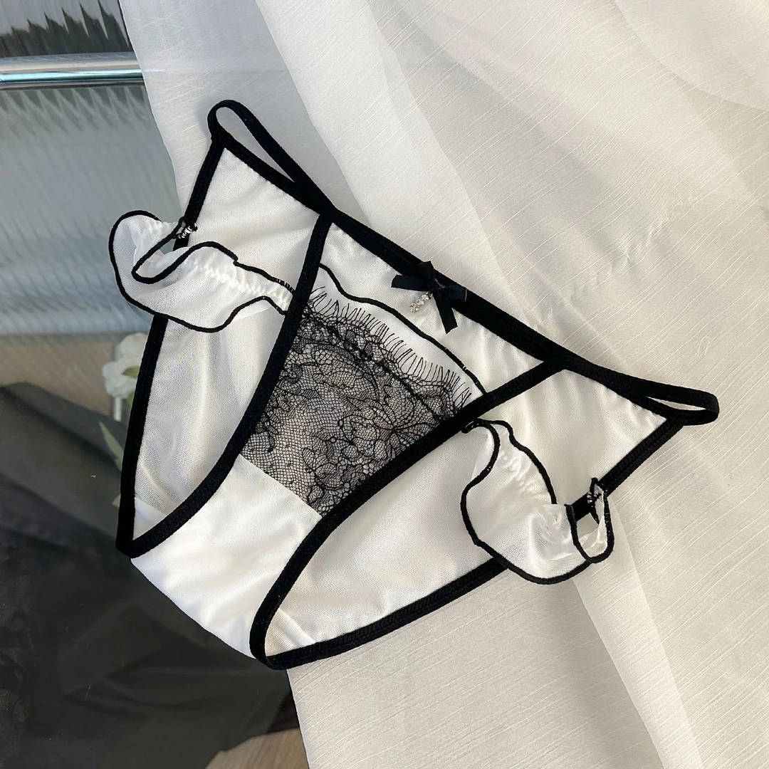 法式高档精美性感女士蕾丝睫毛内裤舒适透气亲肤面档三角短裤