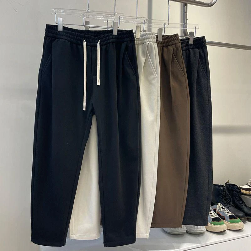 男款秋冬特大码胖哥哥2-300斤加厚休闲裤男宽松直筒阔腿裤加肥加