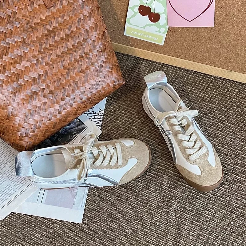 韩代女鞋博主人手一双的绿棕配色的德训鞋百搭2024新阿甘鞋818-15