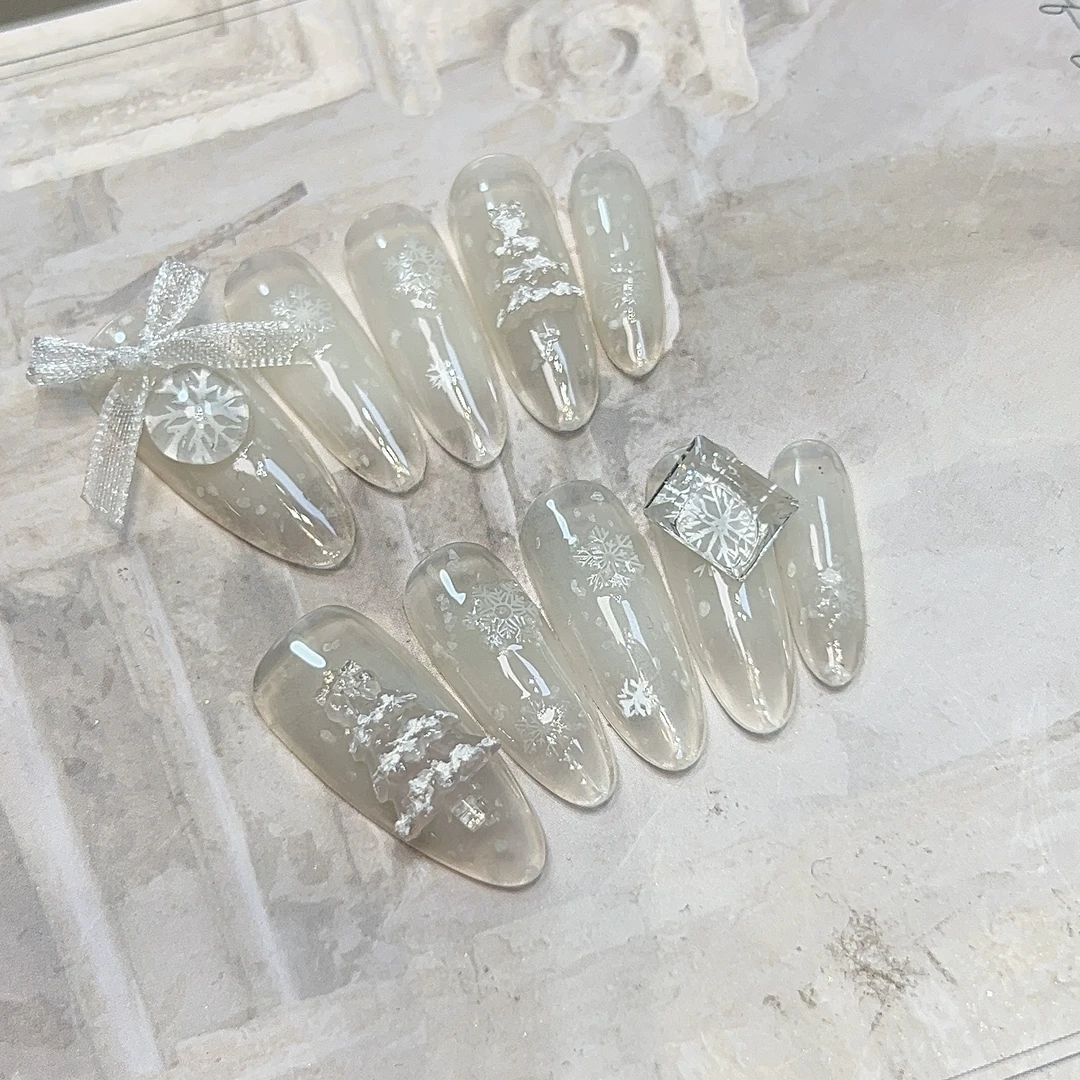 新疆包邮纯手工穿戴甲现拍现做