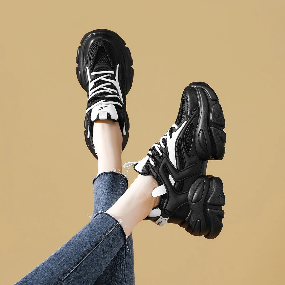 REDDRAGONFLY/红蜻蜓新款女鞋厚底经典百搭时尚老爹鞋WPB33085