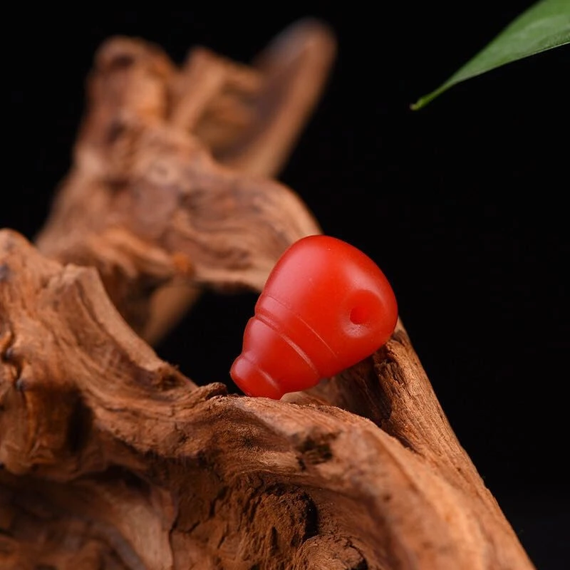 红色一体三通套件满色满肉柿子红打孔DIY108佛珠装扮套餐