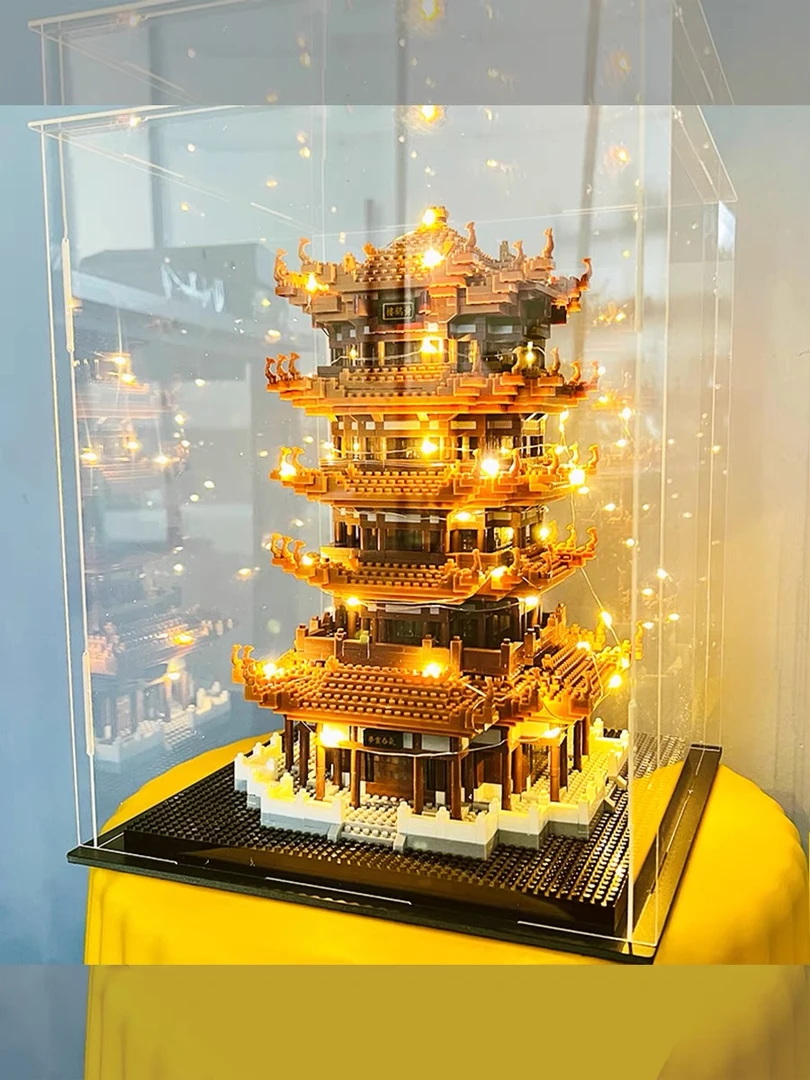 黄鹤楼积木拼装玩具中国风建筑微颗粒高难度益智男女孩子生日礼物