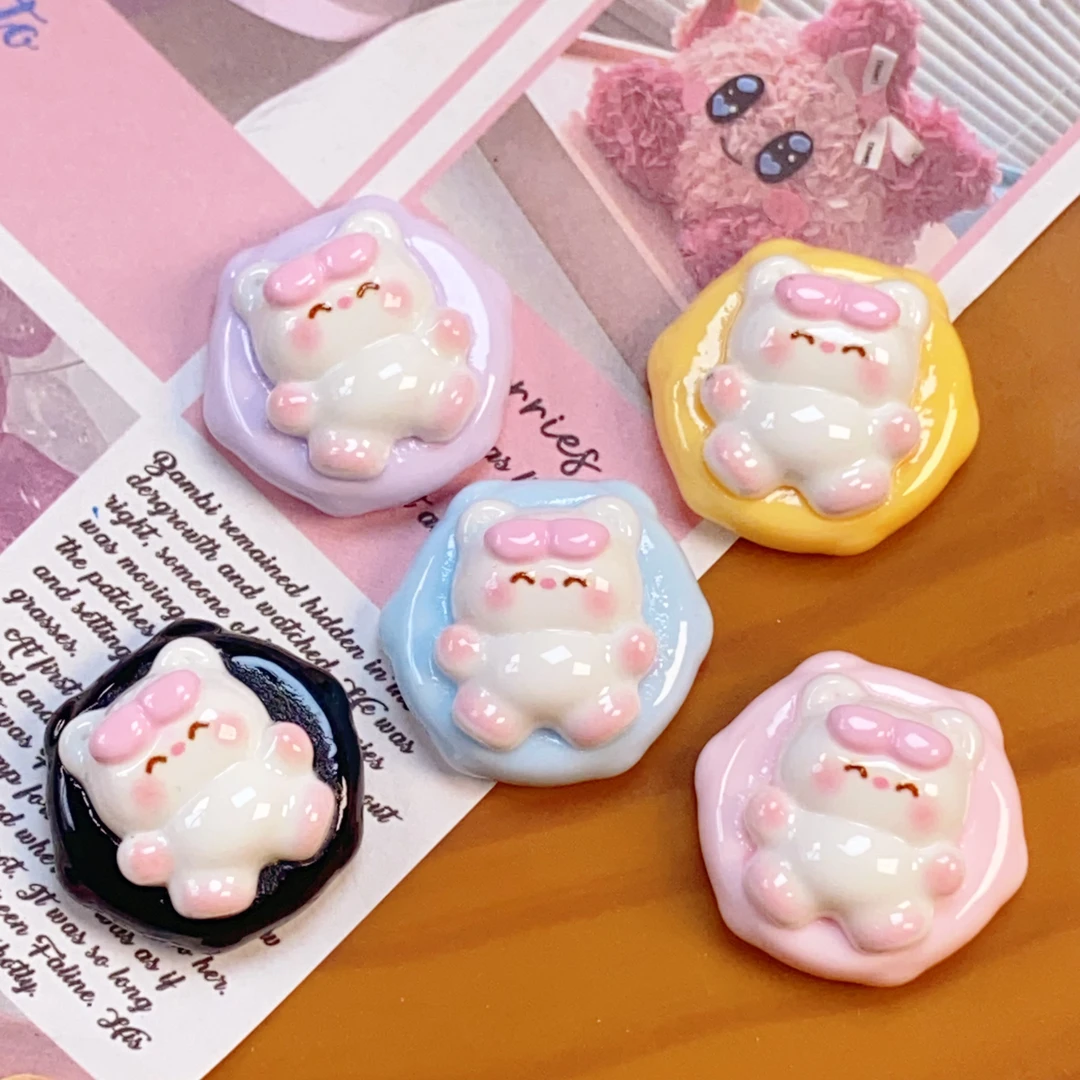 微笑smile泳圈小熊 diy奶油手机壳树脂配件手工发夹钥匙扣材料