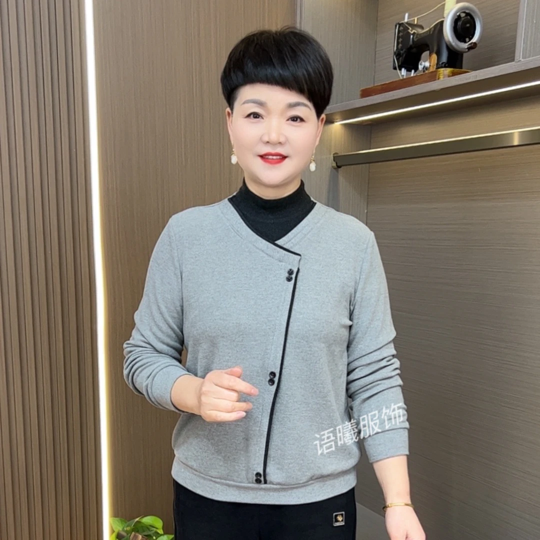 2024冬季时尚洋气休闲百搭双面德绒气质妈妈装F9186