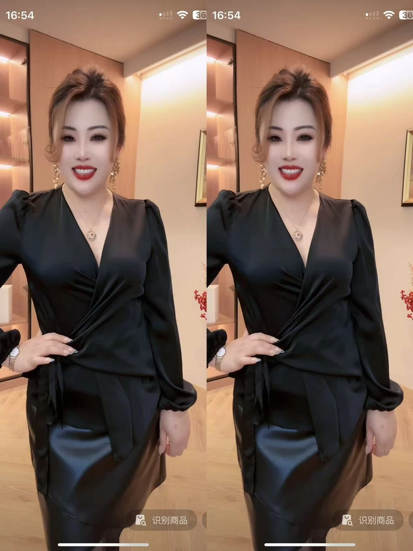 8951 轻熟风绸缎面上衣新款设计感绑带V领衬衫法式收腰小众衬衣NJ