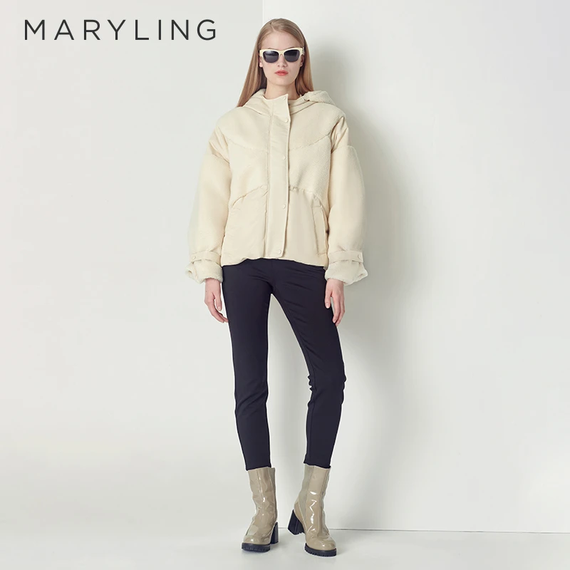 MARYLING玛俪琳冬季午夜蓝修身显瘦加绒百搭女士打底裤A1CGW51210