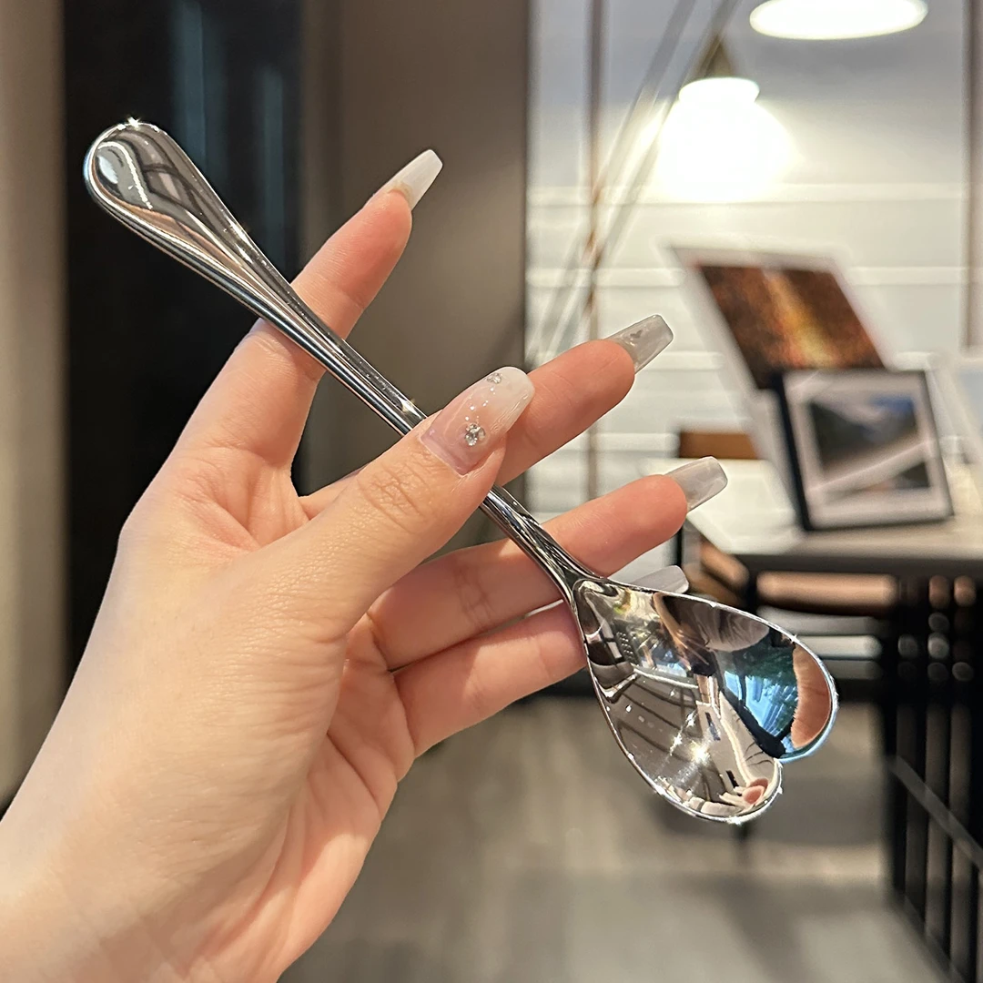 【拍一发5支装】不锈钢心型甜品勺子成人可爱桃心勺子咖啡搅拌调羹