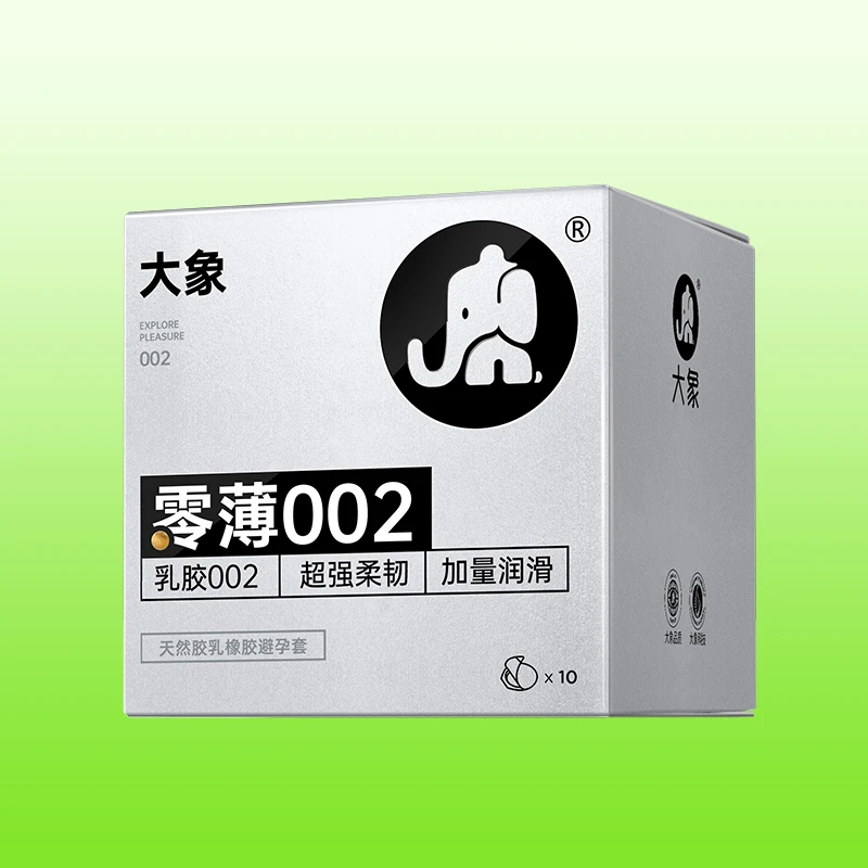 大象零薄002天然胶乳橡胶避孕套超润润滑