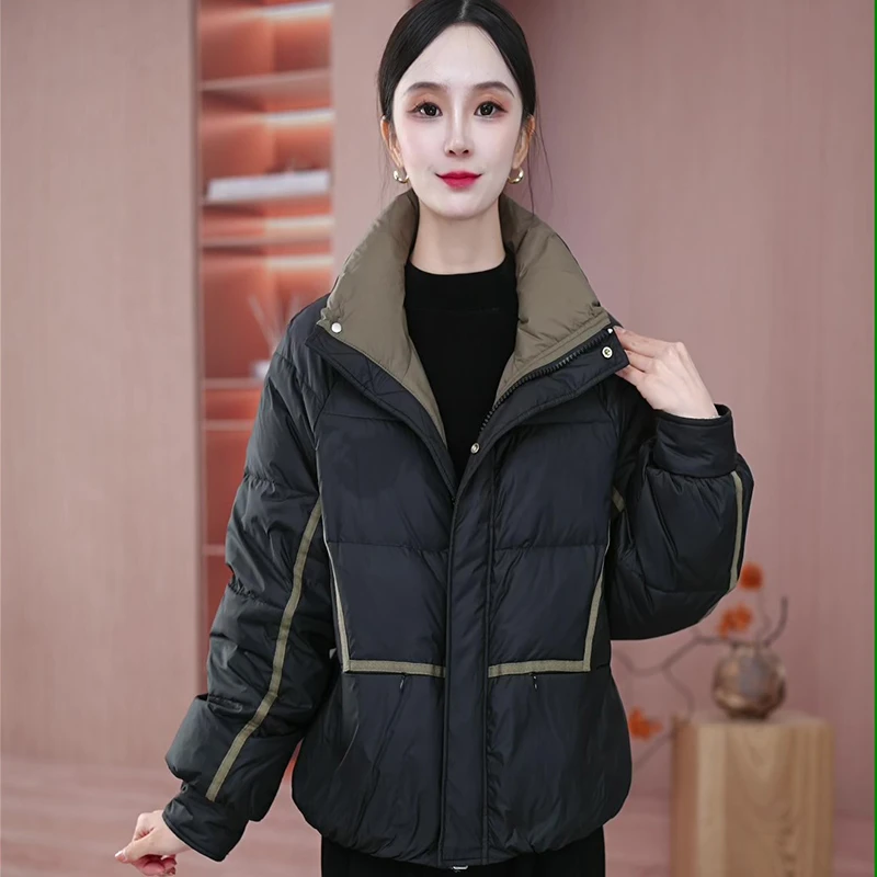 2025冬季新款百搭时尚显瘦保暖羽绒服黑色冬季冬季羽绒服女B55