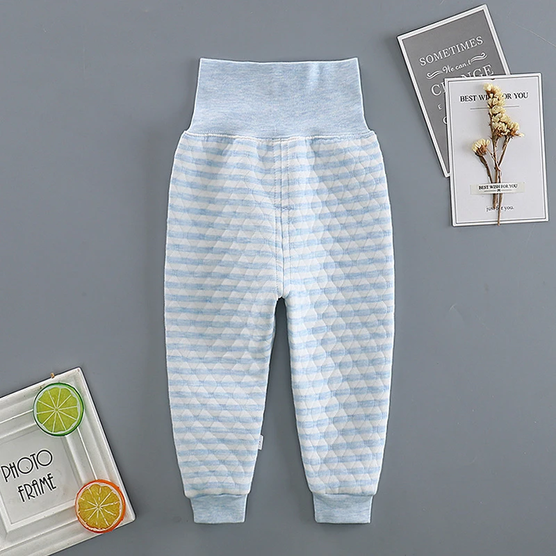 宝宝加厚高腰护肚裤男女儿童保暖裤单条秋裤夹棉婴儿裤子冬季睡裤