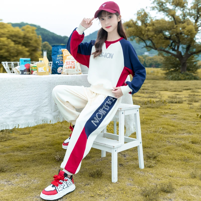 女童秋装休闲运动套装新款2025洋气女孩上衣春秋款中大童儿童衣服