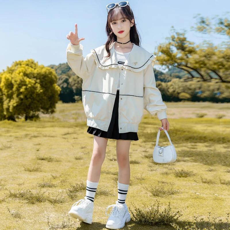 女童春秋外套2025新款秋装洋气中大童儿童时髦秋季女孩小香风上衣