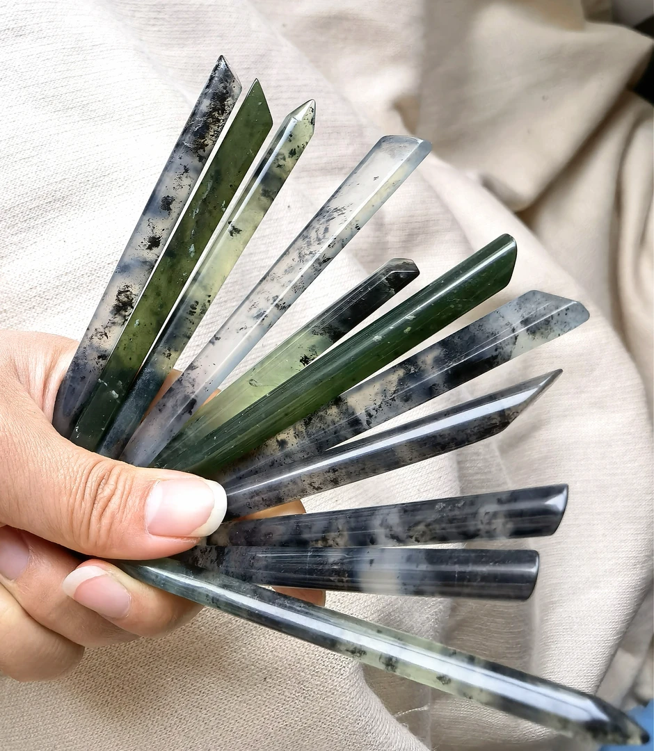 天然石雕刻气质发簪微瑕放漏组混发随机颜色随机款式一只网红百搭