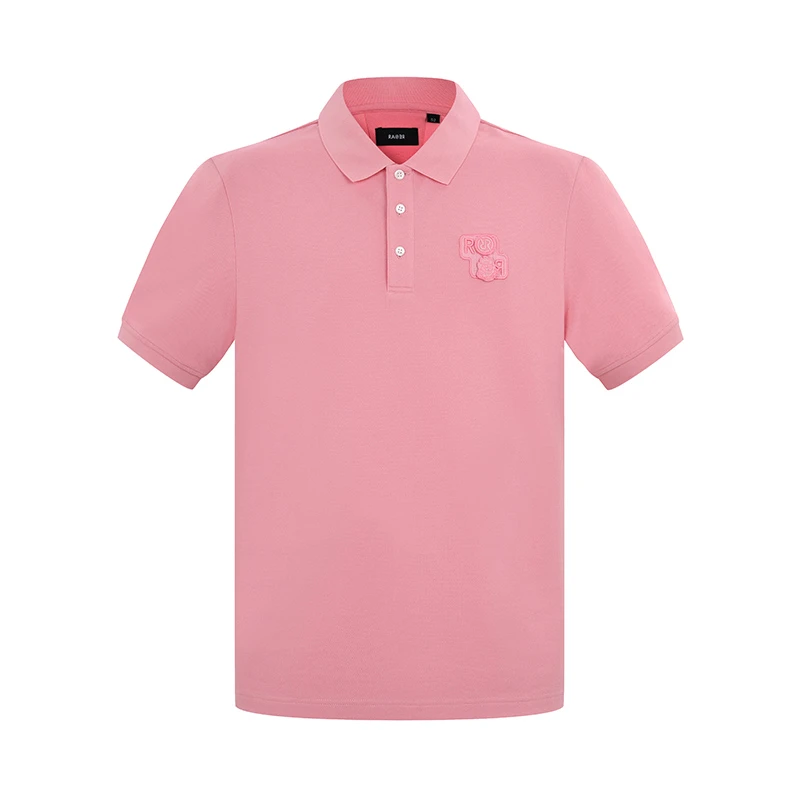 RARE威雅男款夏季粉色百搭休闲透气翻领短袖polo衫