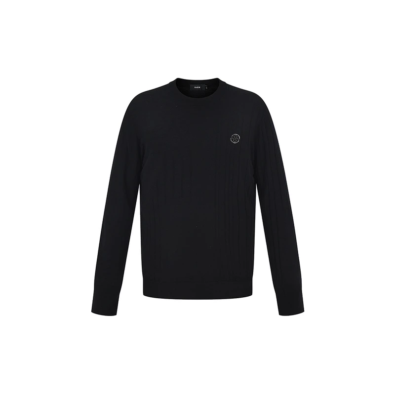 RARE威雅男装秋冬新款轻薄款基础提花修身圆领男士长袖毛衫