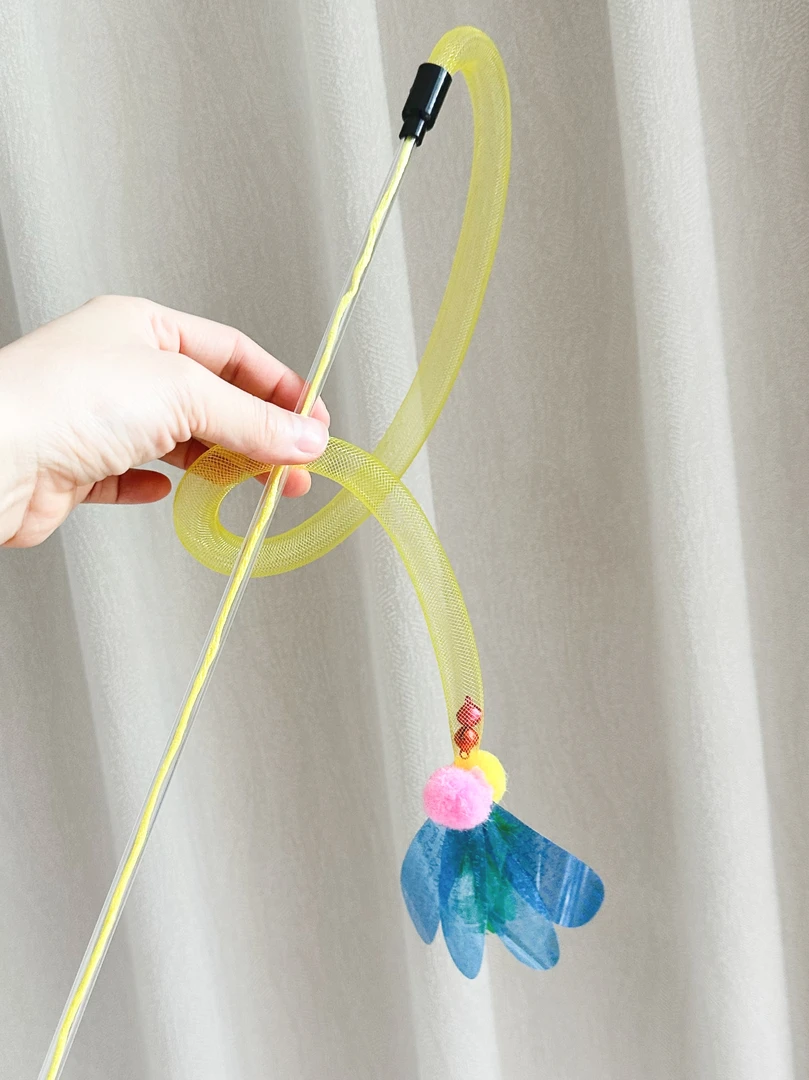 台湾Amy Carol逗猫棒弹力网铃铛逗猫棒弹性猫狗玩具用品耐玩耐咬