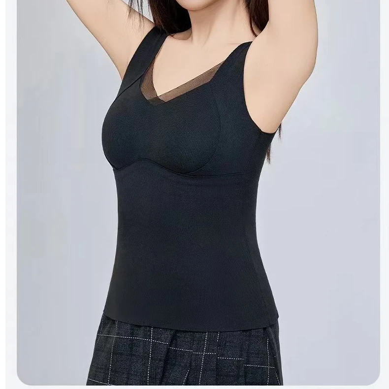 2024年新款839 款女士绵羊毛桑蚕丝7Ａ润肤百搭修身加厚保暖背心
