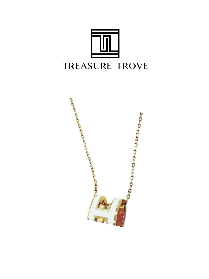 铜合金项链 TREASURE TROVE世家法式轻奢CNC精工mini H扣女士项链
