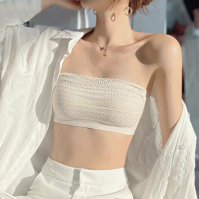 维多利亚无肩带美背内衣女士聚拢防滑防走光裹抹胸吊带内搭文胸罩