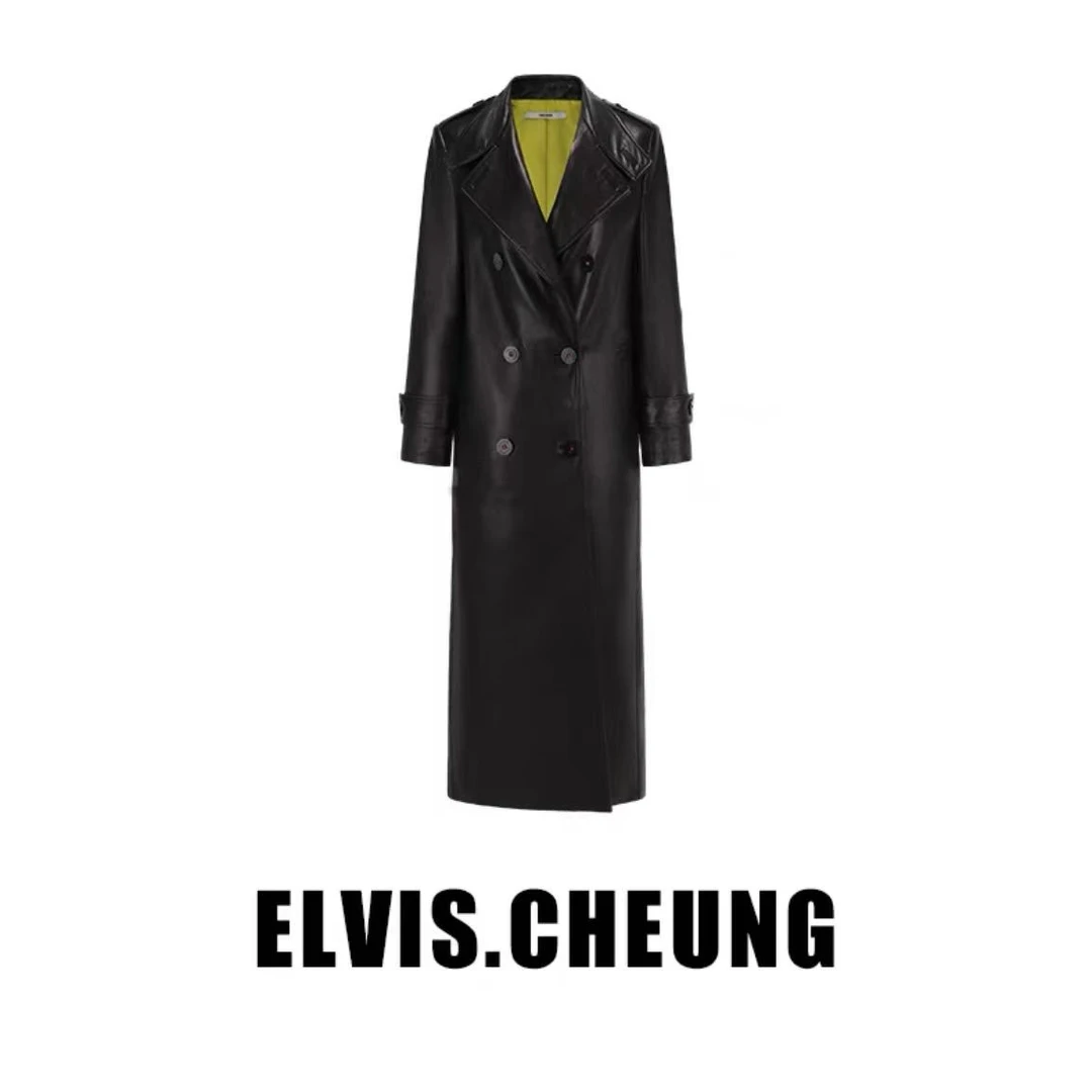 【张羽推荐】ELVIS.CHEUNG蒋云 23绵羊皮潮长防风领军装款皮大衣